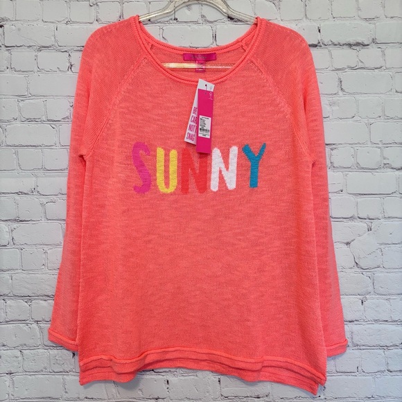 LILLY PULITZER Danette Long Sleeve Papaya Punch "Sunny" Sweater--L - Picture 6 of 14